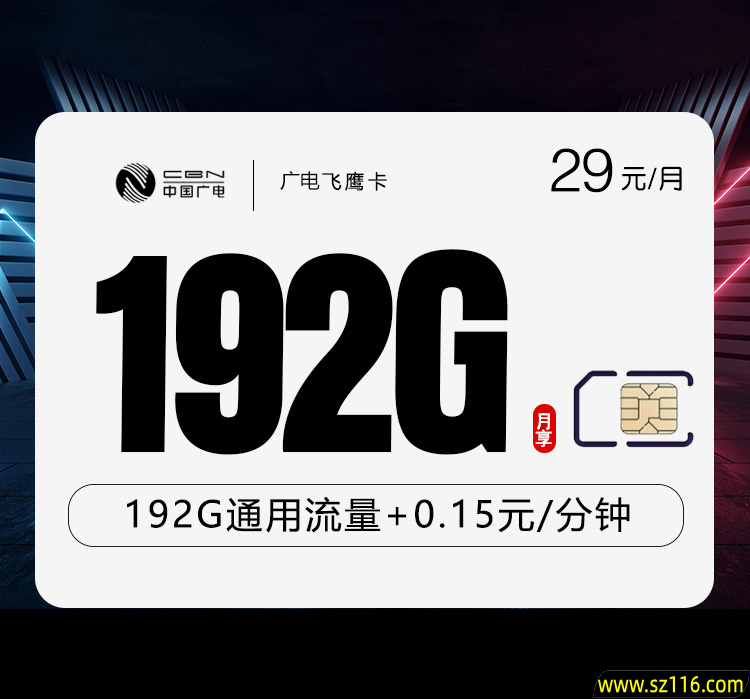 广电飞鹰卡【29元192G】